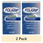 2 pack Poligrip Extra Strength Denture and Partials Adhesive Powder, 1.6 Oz, for Adults
