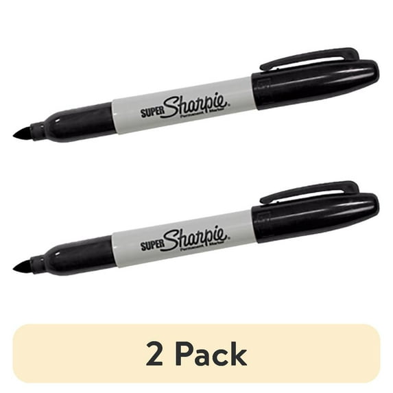 (2 pack) Super Sharpie Markers Black 12/Case MK305BK