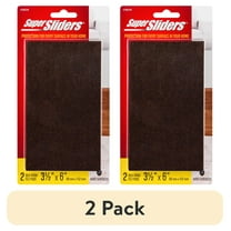 (2 pack) Super Sliders 3-1/2 x 6" Rectangle Self Stick Felt Pad for Hardwood Brown, 2 Pack