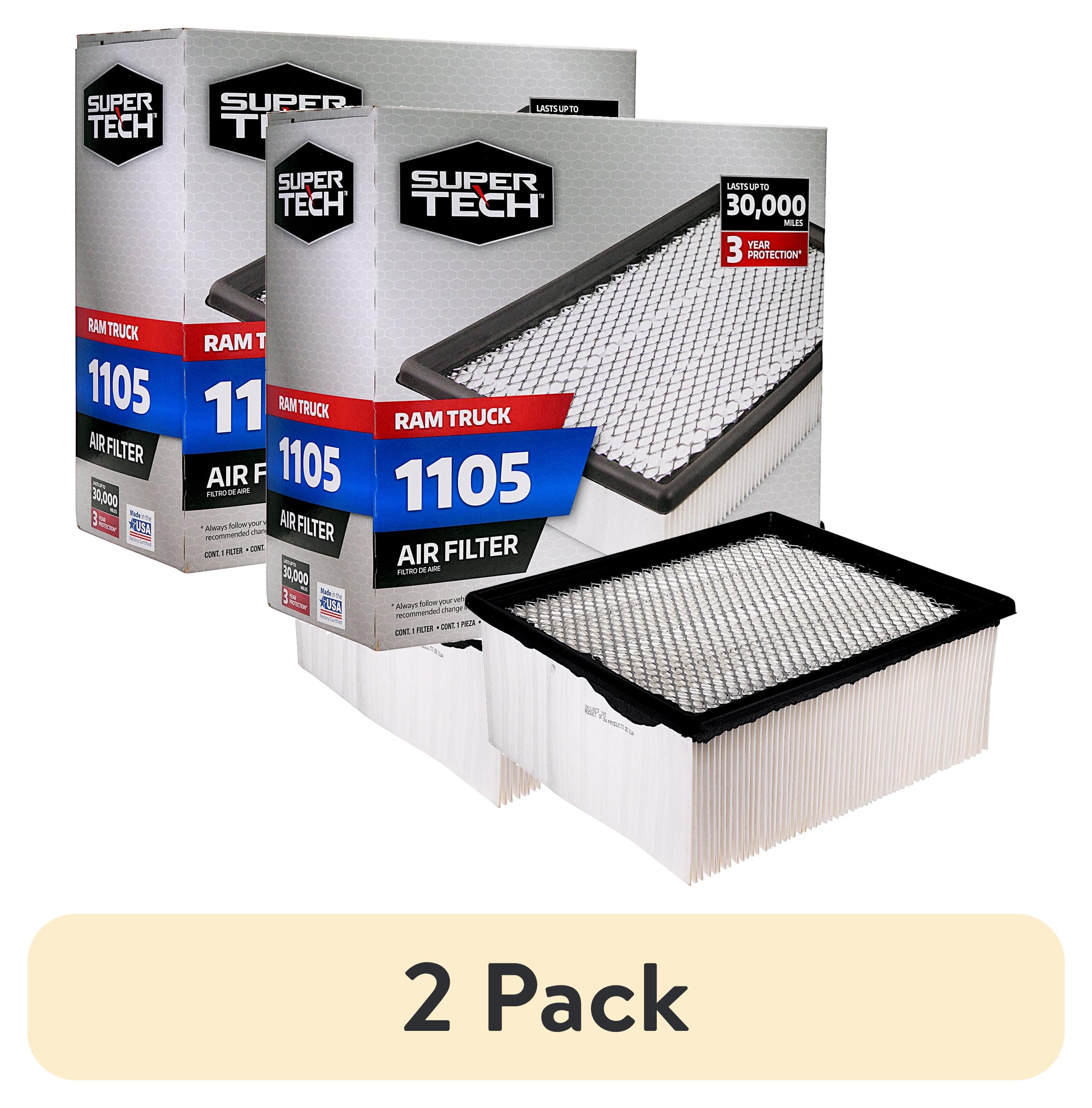 (2 pack) Super Tech 1105 Engine Air Filter, Replacement for Chrysler and Ram Truck Fits select: 2013-2023 RAM 2500, 2013-2023 RAM 3500