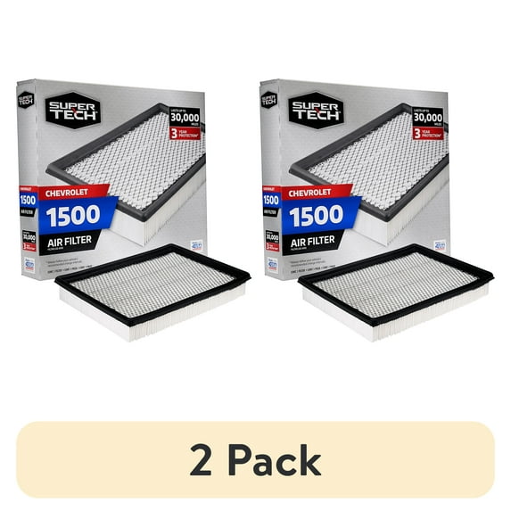 (2 pack) Super Tech 1500 Engine Air Filter, Replacement Filter for GM or Chevrolet Fits select: 1992-2005 BUICK LESABRE, 2000-2005 CHEVROLET IMPALA