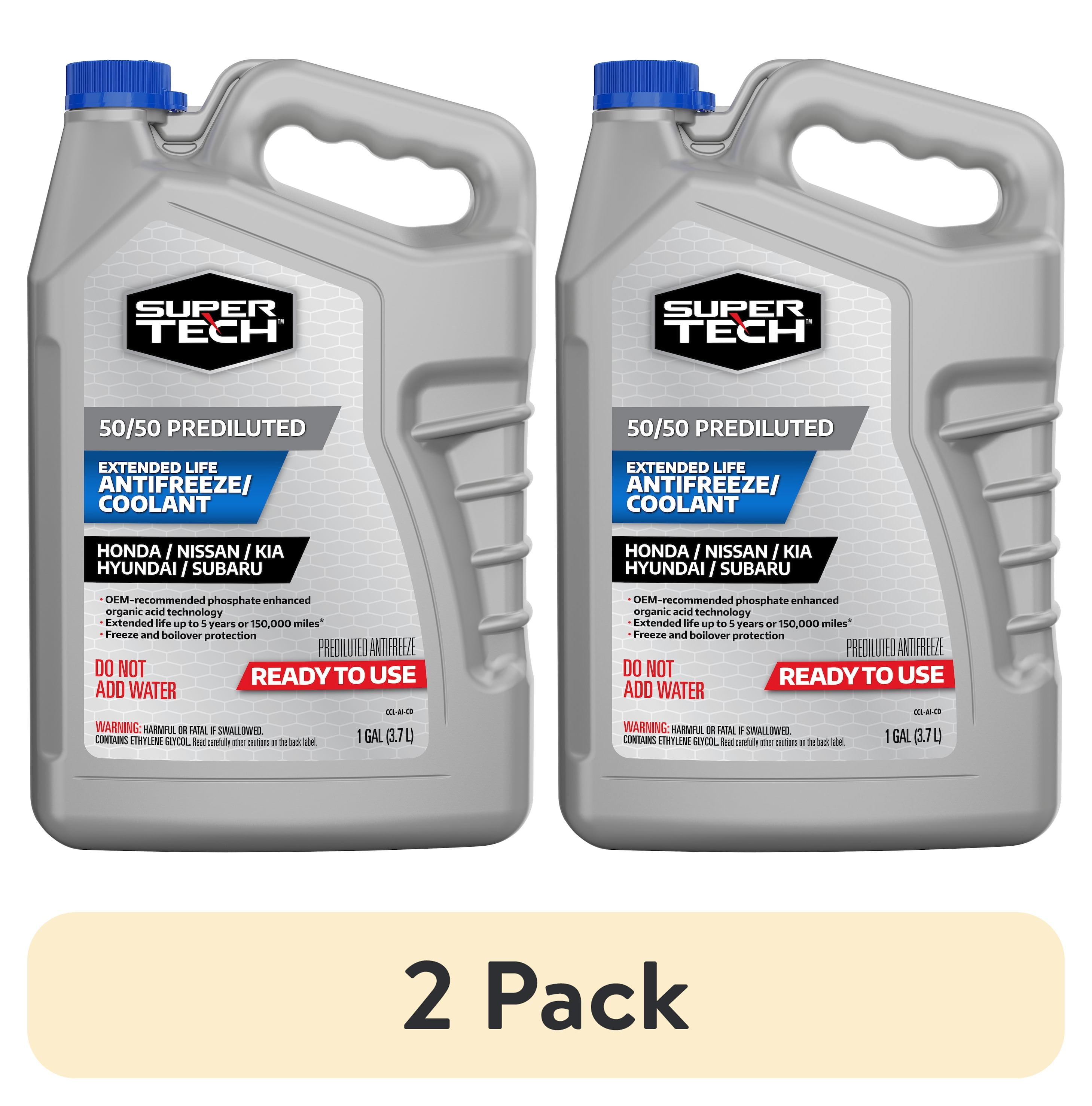 (2 pack) Super Tech 50/50 Antifreeze/Coolant for Honda/Nissan/Kia ...