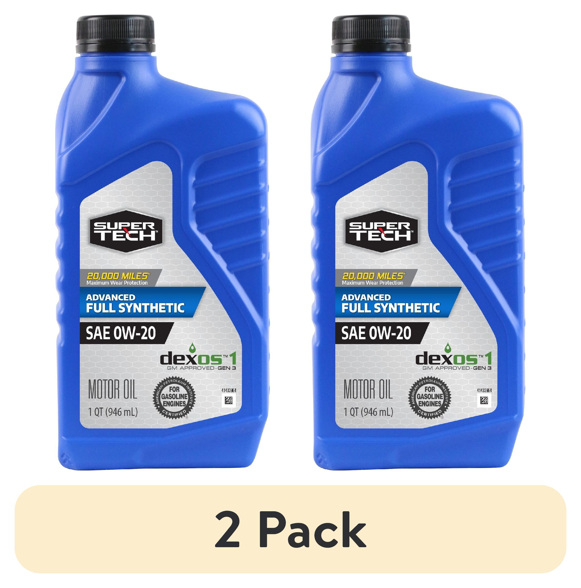(2 pack) Super Tech Advanced Full Synthetic Motor Oil SAE 0W-20, 1 Quart