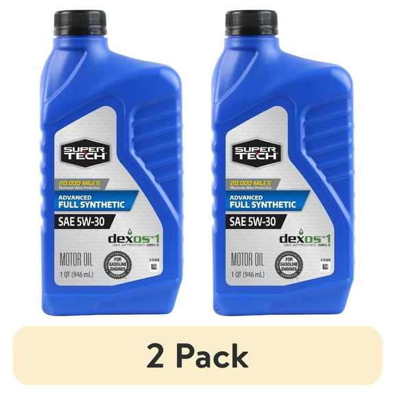 (2 pack) Super Tech Advanced Full Synthetic Motor Oil SAE 5W-30, 1 Quart