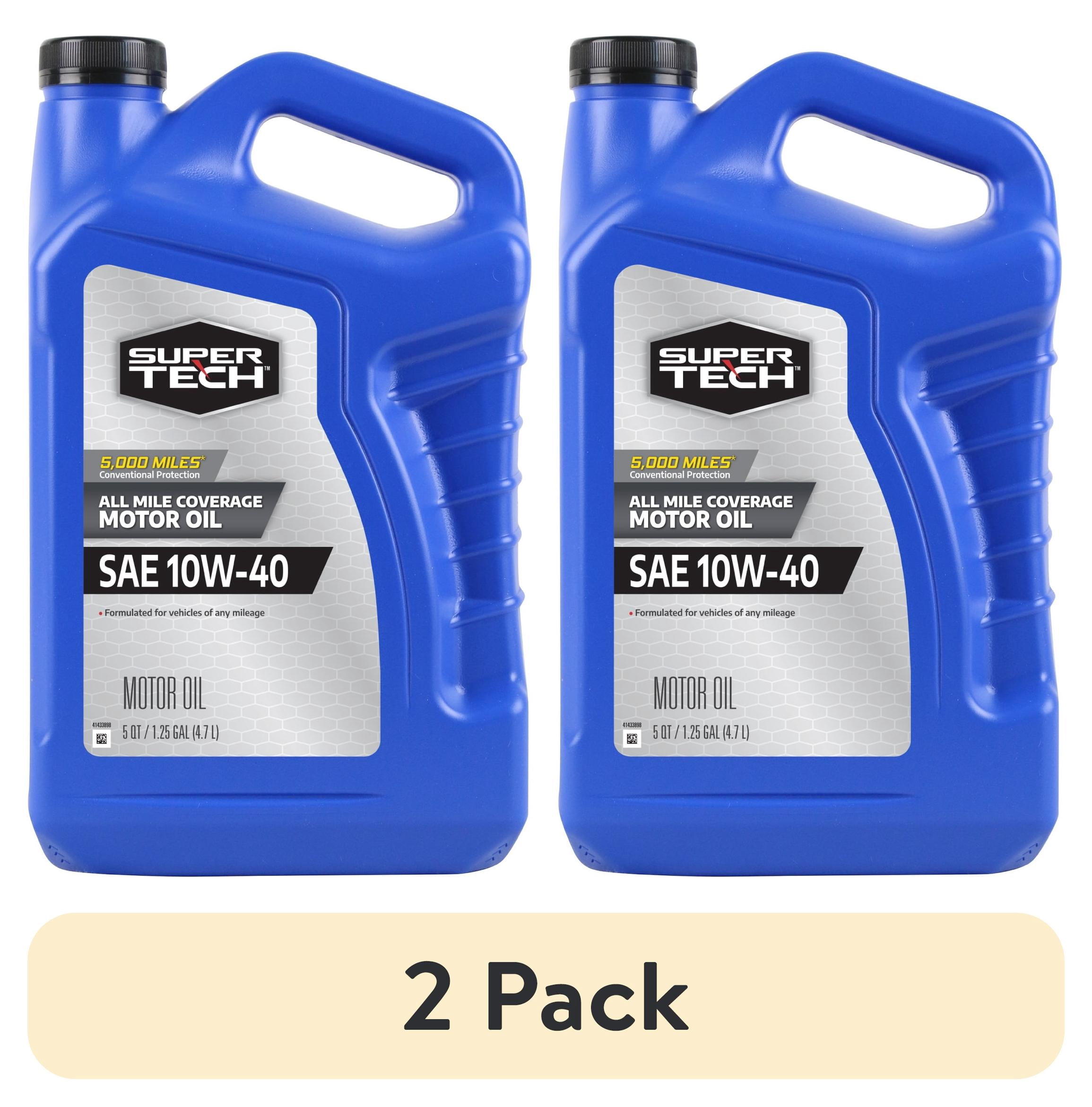(2 pack) Super Tech All Mileage Synthetic Blend Motor Oil SAE 10W-40, 5 Quarts