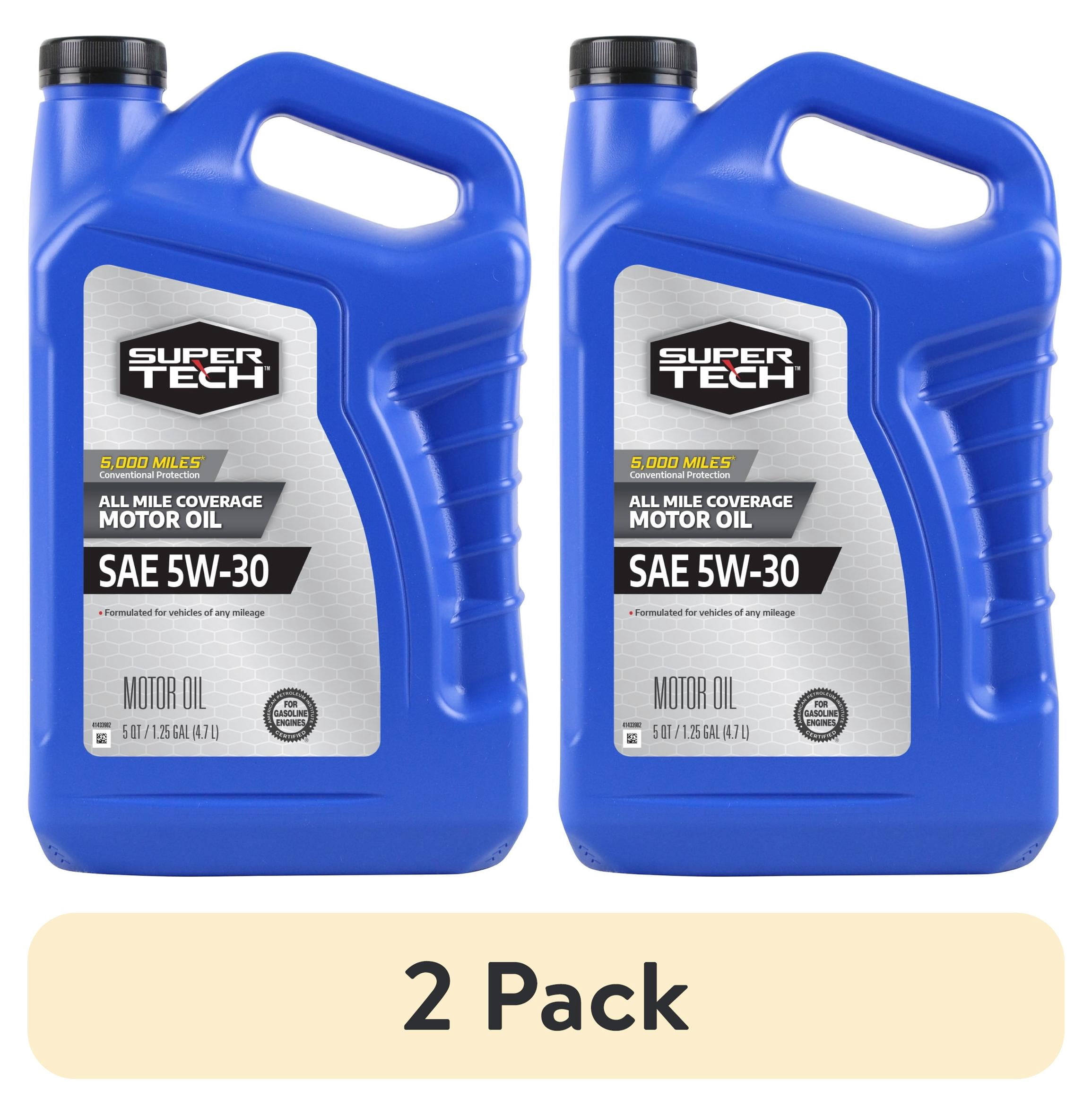 (2 pack) Super Tech All Mileage Synthetic Blend Motor Oil SAE 5W-30, 5 Quarts