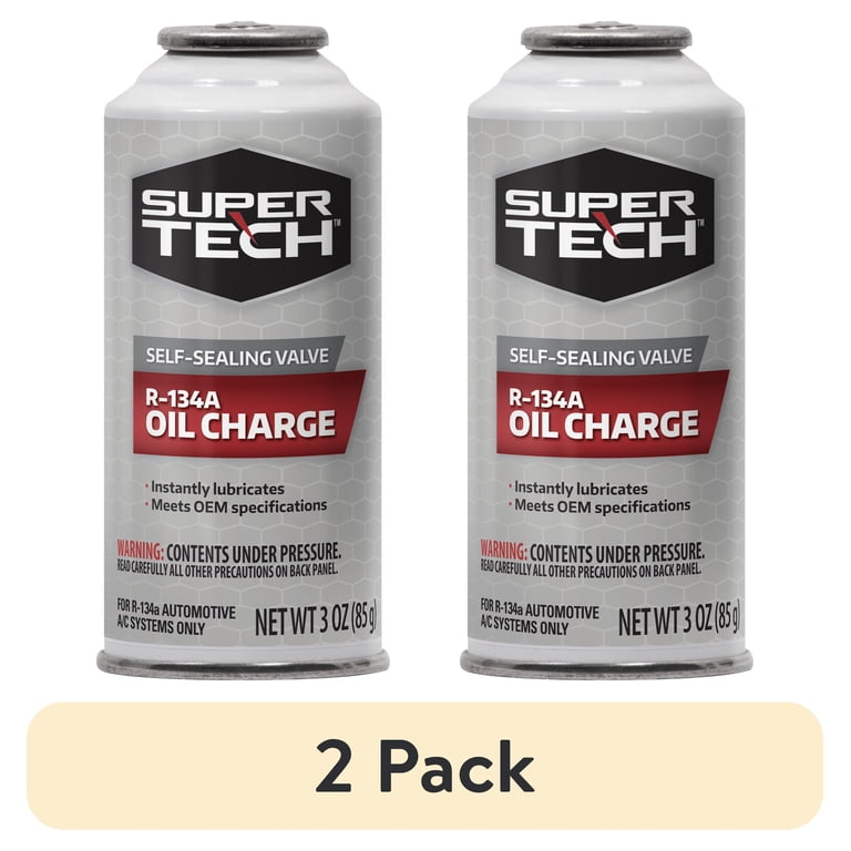 2 pack) Super Tech Automotive R-134a PAG Oil Charge Refrigerant, 3