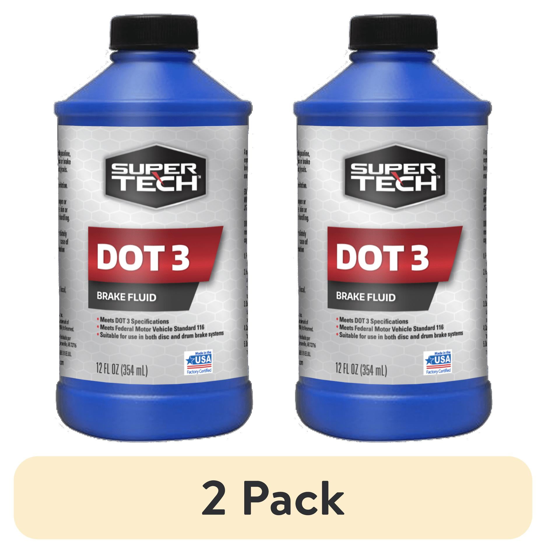 (2 pack) Super Tech DOT 3 Brake Fluid, 12 oz