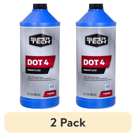 (2 pack) Super Tech Dot 4 Motor Vehicle Brake Fluid, 32 fl oz - Walmart.com
