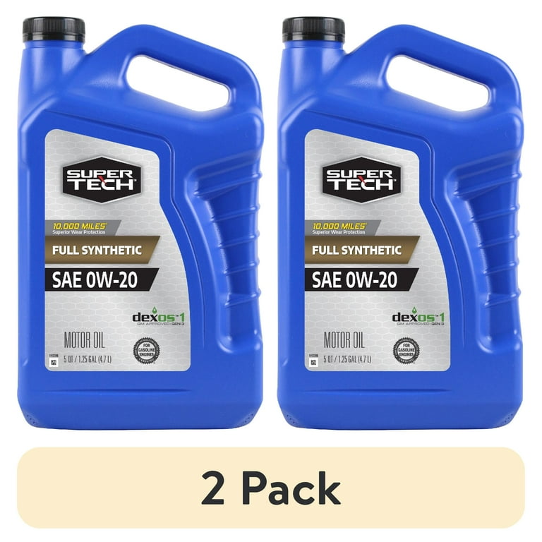 2 pack) Super Tech Full Synthetic SAE 0W-20 Motor Oil, 5 Quarts