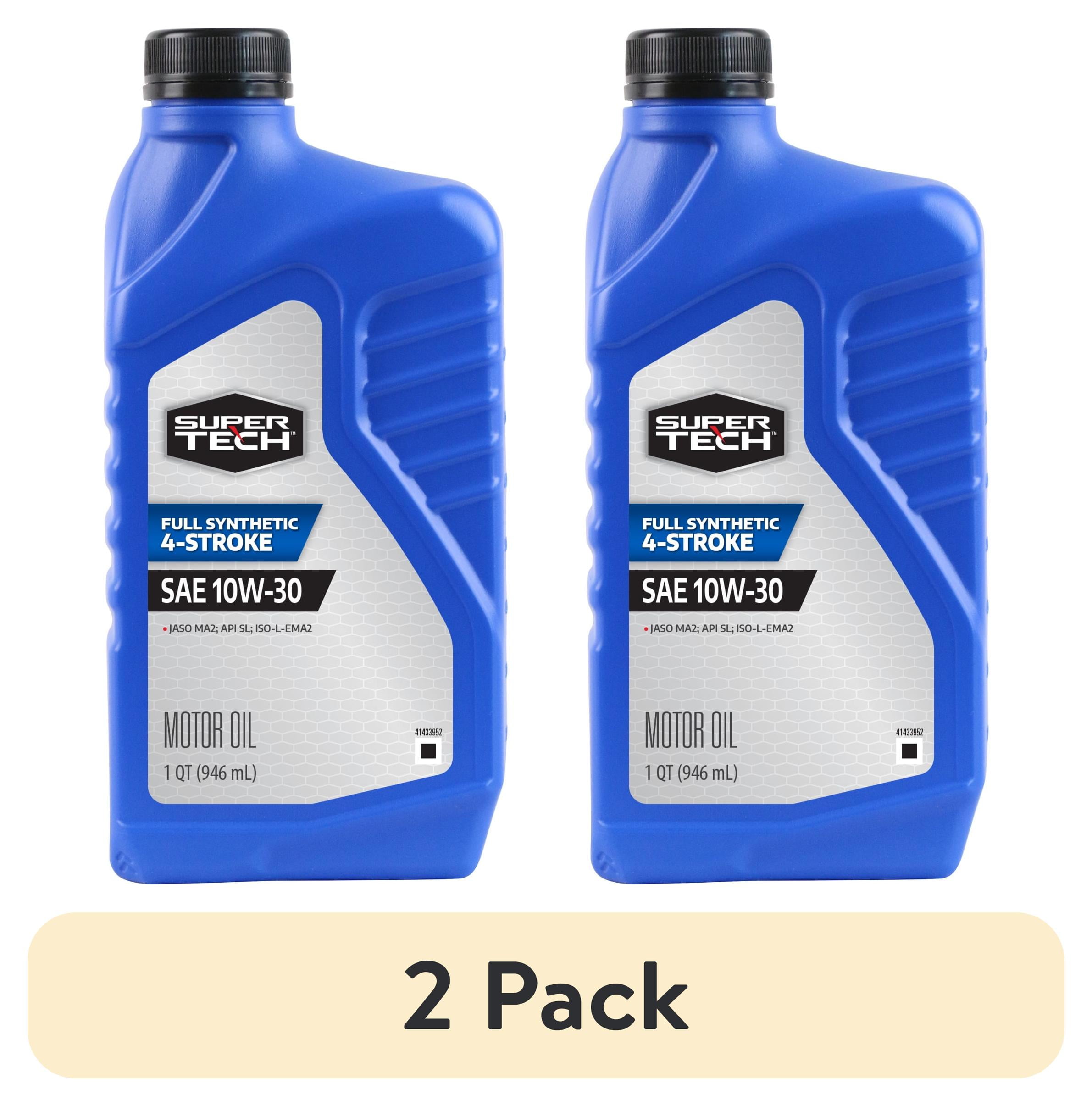 (2 pack) Super Tech Full Synthetic SAE 10W-30 4-Stroke ATV Motor Oil, 1 Quart
