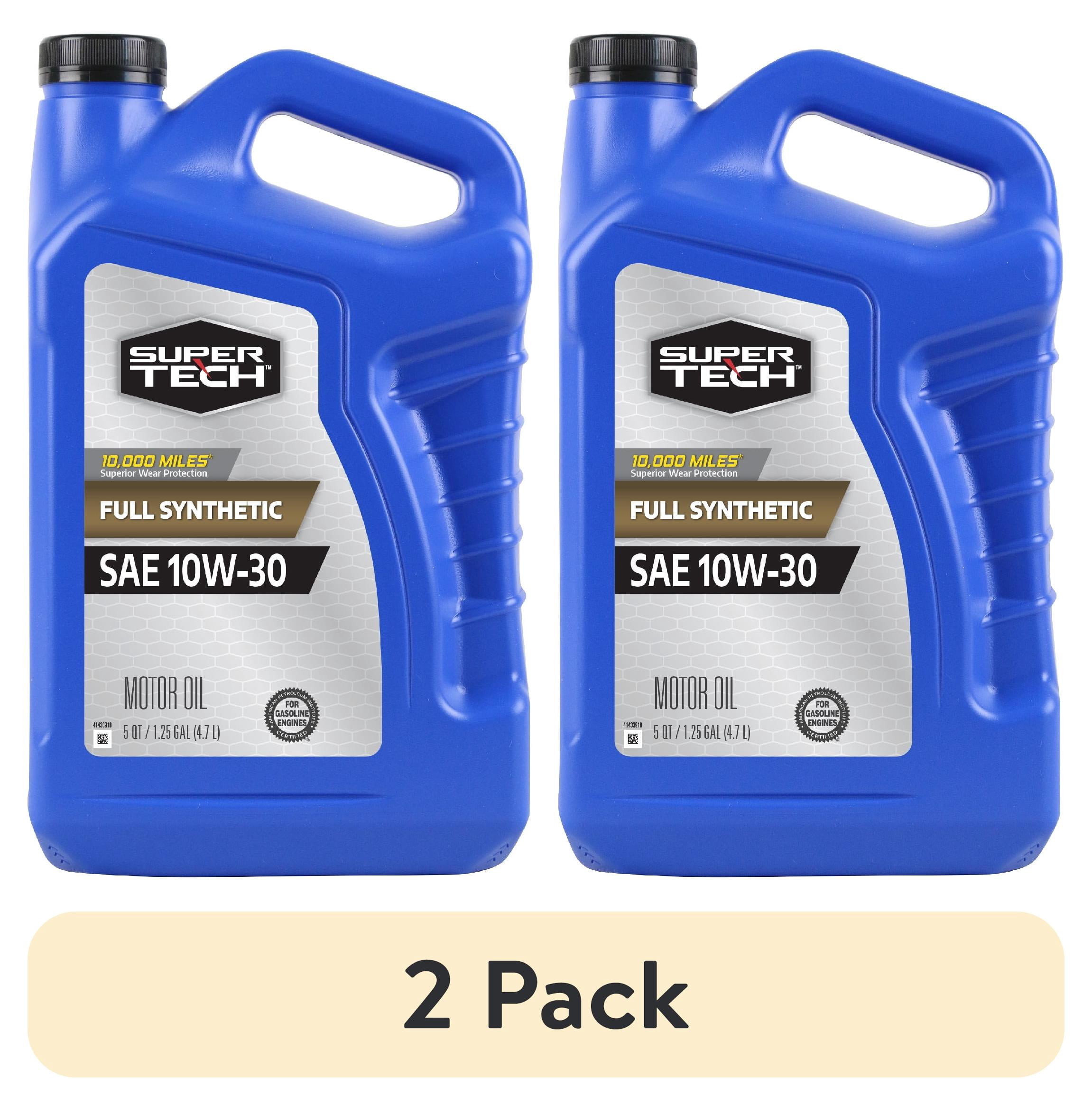 (2 pack) Super Tech Full Synthetic SAE 10W-30 Motor Oil, 5 Quarts