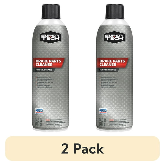 (2 pack) Super Tech Non Chlorinated SP-500930 Car Brake Parts Cleaner Liquids, 14.5 oz 1 Pack