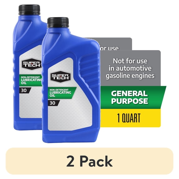(2 pack) Super Tech Non-Detergent SAE 30W Lubricating Oil, 1 Quart