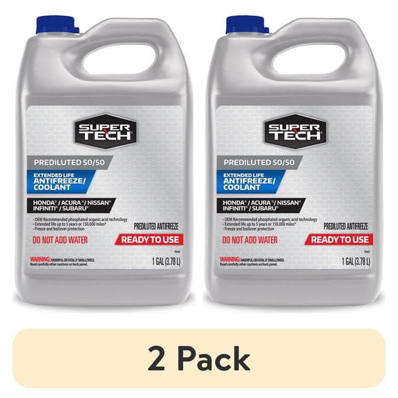 (2 pack) Super Tech OE Blue Antifreeze Prediluted 50/50