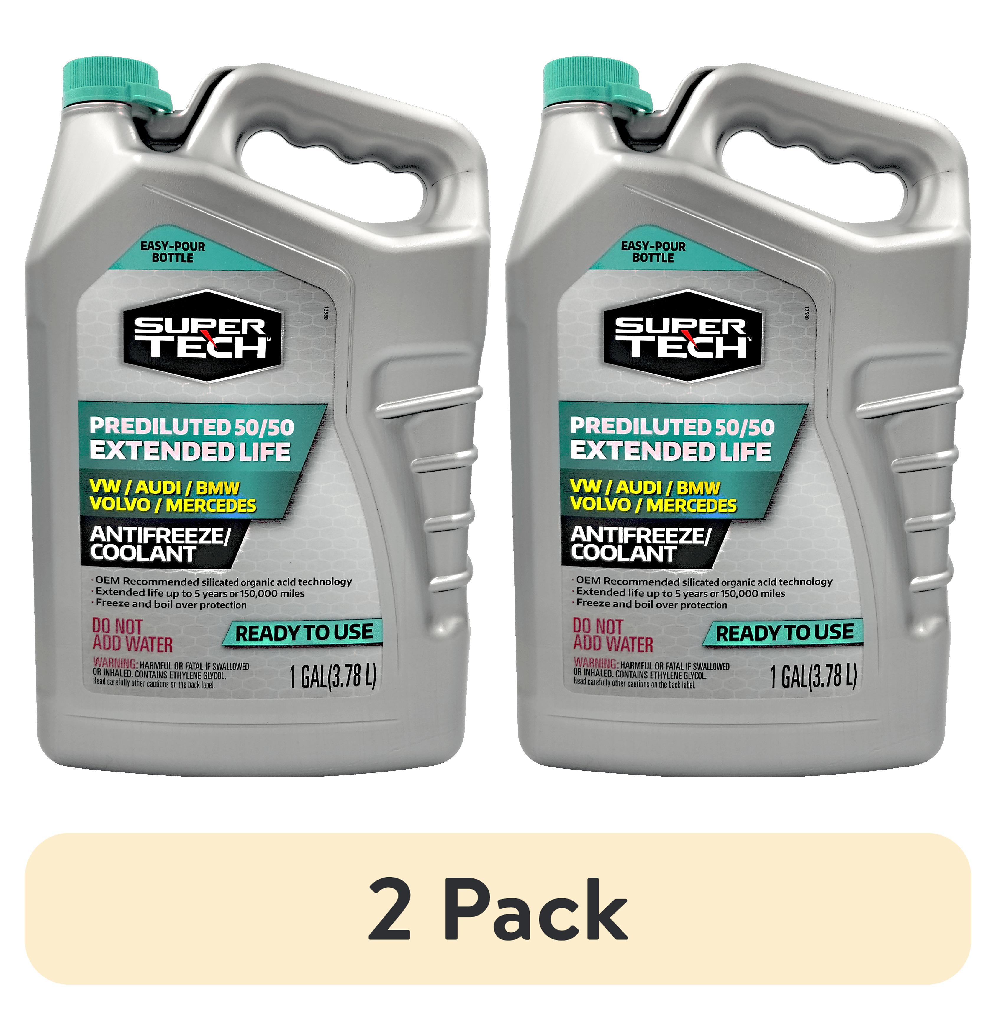 2 pack) Super Tech OE Teal Antifreeze Prediluted 50/50 - Walmart.com