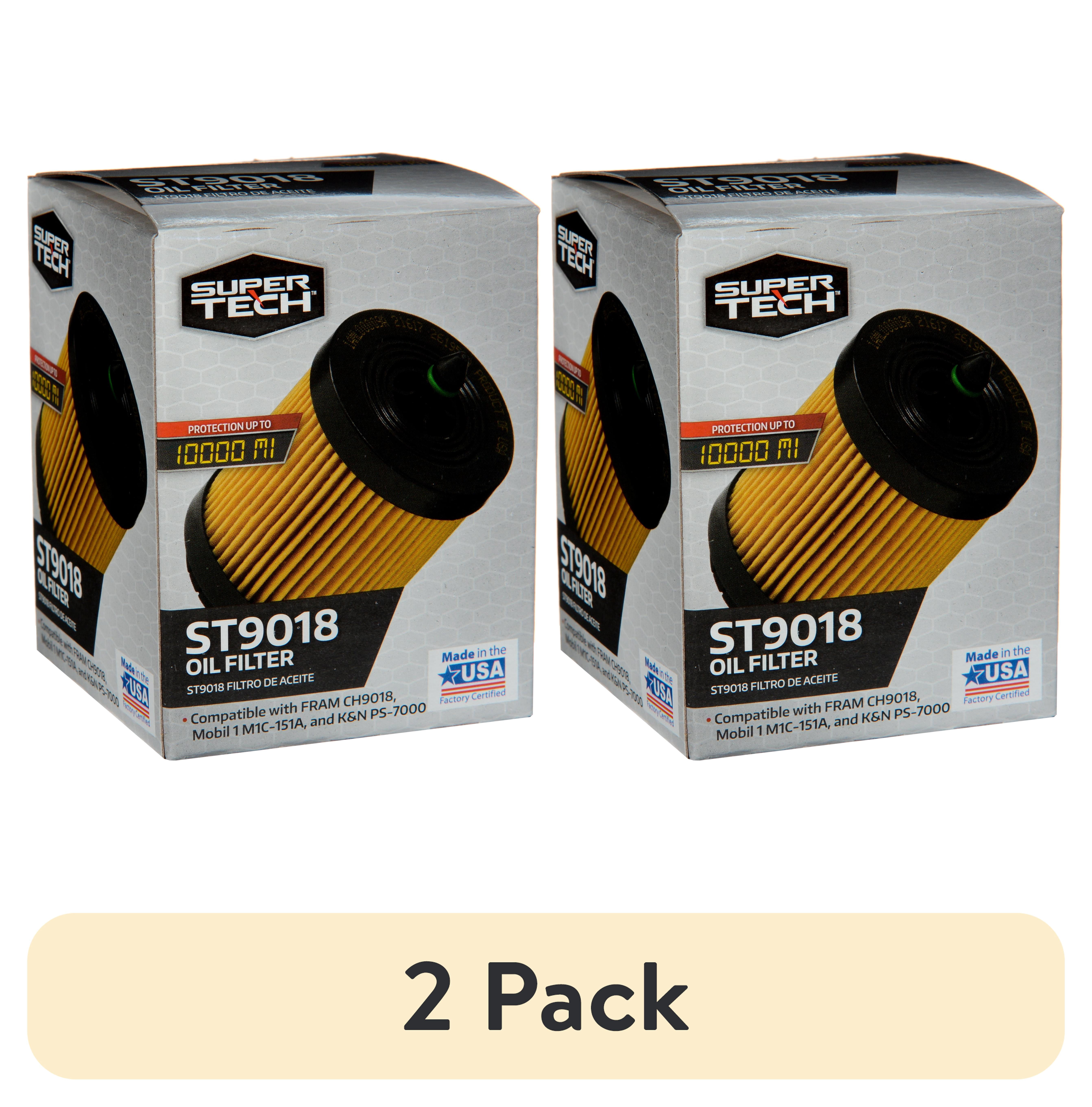 (2 pack) Super Tech Oil Filter, ST9018, 10K mile Engine Oil Filter for Chevrolet Vehicles