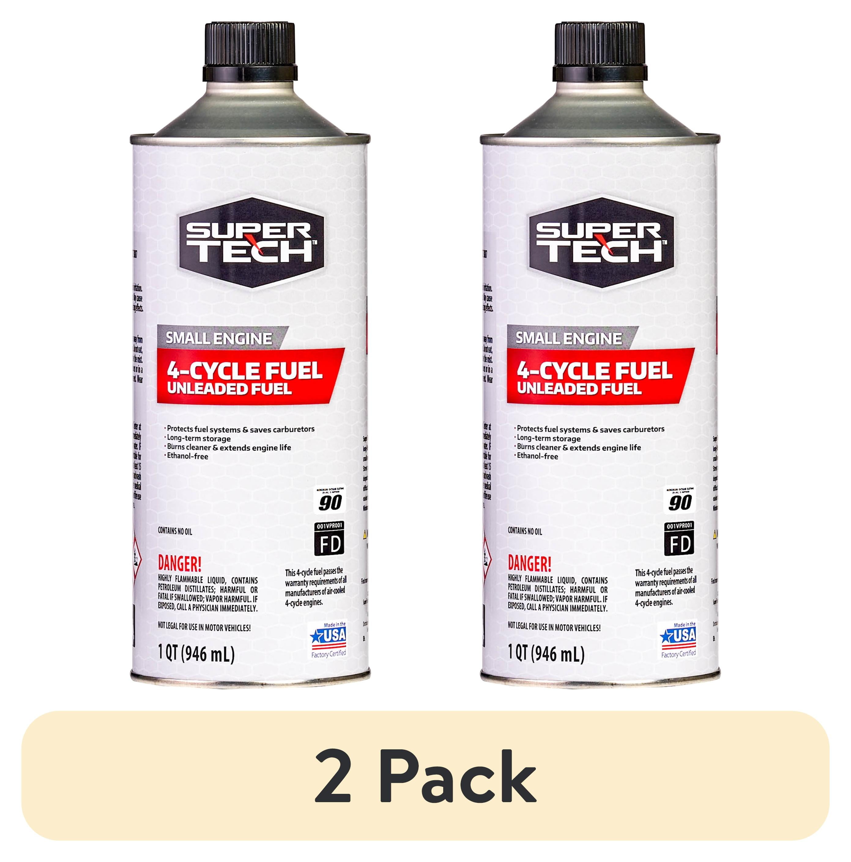 2 pack) Super Tech Outdoor Power Equipment 4-Cycle Ethanol-Free