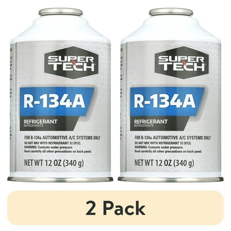 (2 pack) Super Tech R-134a Refrigerant, 12 oz.