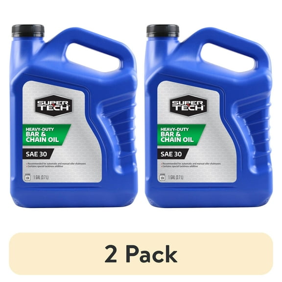 (2 pack) Super Tech SAE 30 Bar and Chain Oil, 1 Gallon Bottle