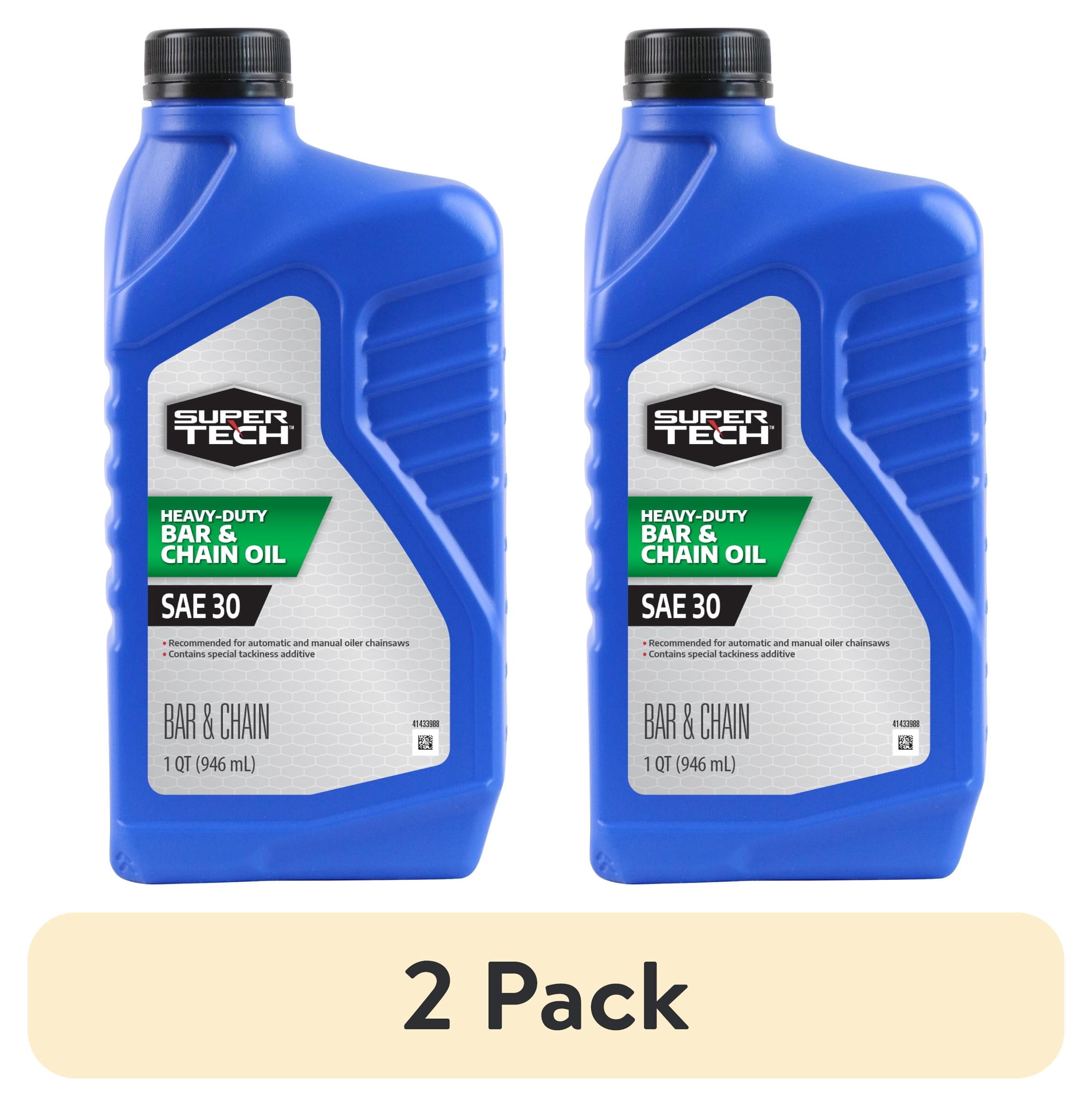 (2 pack) Super Tech SAE 30 Bar and Chain Oil, 1 Quart Bottle