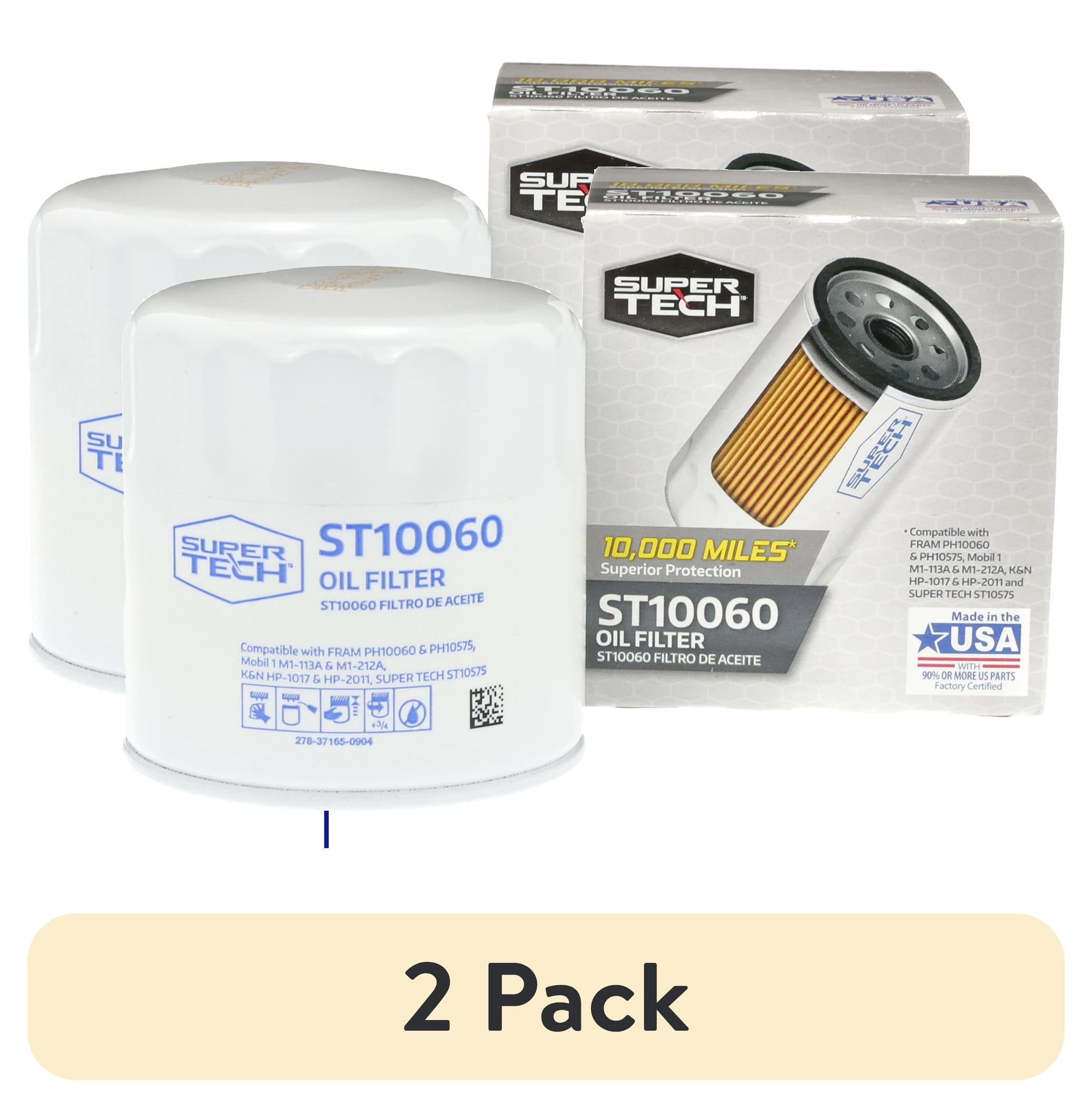 (2 pack) Super Tech ST10060 10K mile Oil Filter for Buick, Cadillac, Chevrolet, GMC, Chrysler, Dodge and Jeep