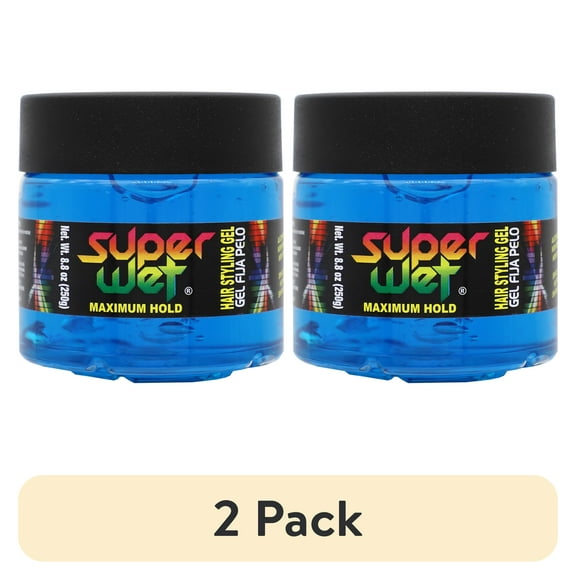 (2 pack) Super Wet Azul Nourishing Styling Gel, Maximum Control, Unisex for All Hair Types, 8.8 oz Jar