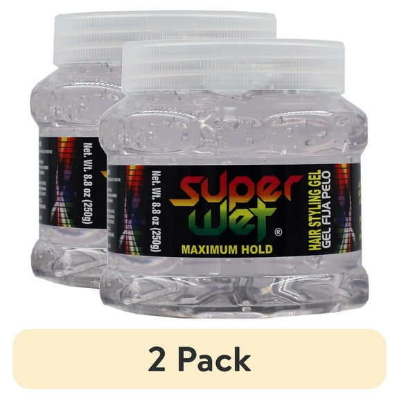(2 pack) Super Wet "Transparente" Moisturizing Hair Styling Gel, 8.8 oz