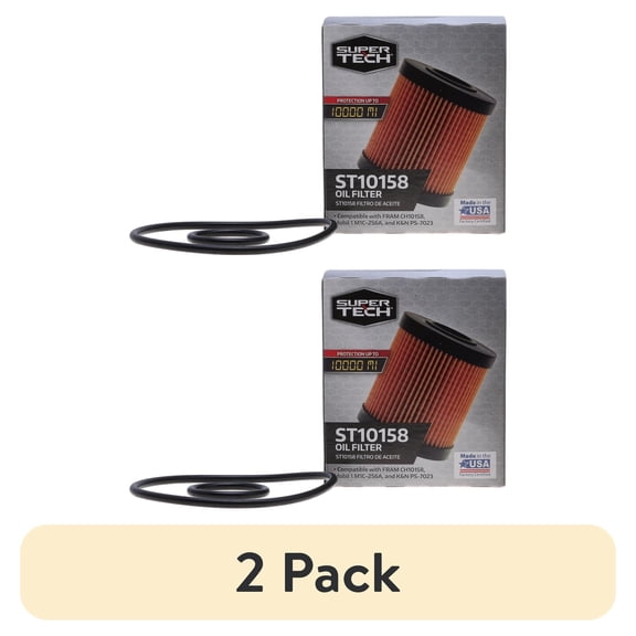 (2 pack) SuperTech Oil Filter, ST10158, 10K mile Cartridge Filter for Lexus and Toyota Vehicles