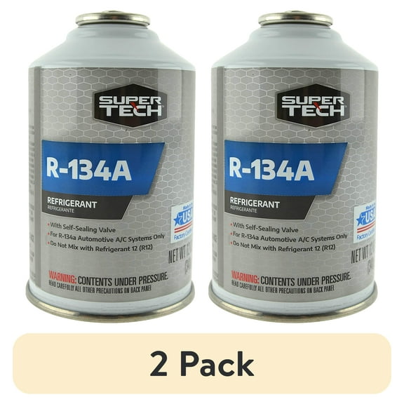 (2 pack) SuperTech R-134A Refrigerant, 12 oz