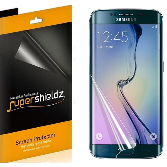 [2-pack] Supershieldz for Samsung Galaxy S6 Edge Screen Protector [Full Screen Coverage] Anti-Bubble High Definition (HD) Clear Shield