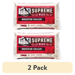 (2 pack) Supreme Rice 5lb Bag of White Medium Grain Rice