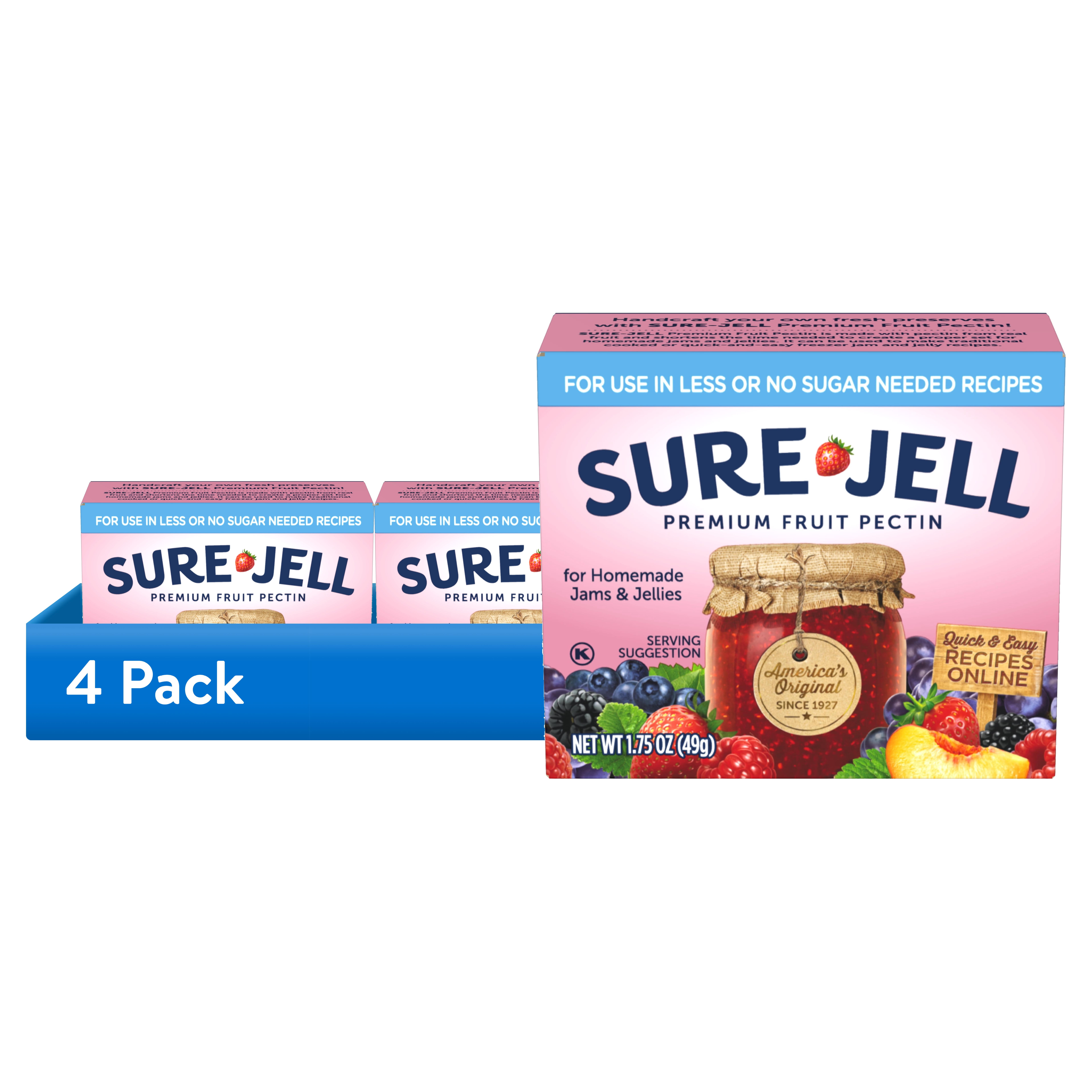 2 pack) Sure-Jell Premium Fruit Pectin for Less or No Sugar Needed