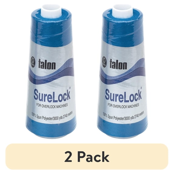 (2 pack) Surelock Overlock Thread, 3,000 yd - Brite Blue