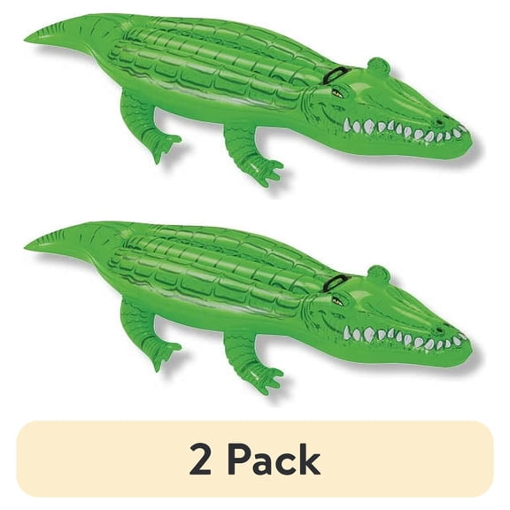 (2 pack) SurfGear Crocodile Pool Toys & Floats,Green, 66" x 35"