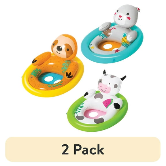 (2 pack) SurfGear George J Marshall Inflatable Pool Float Infant, Animal Themed