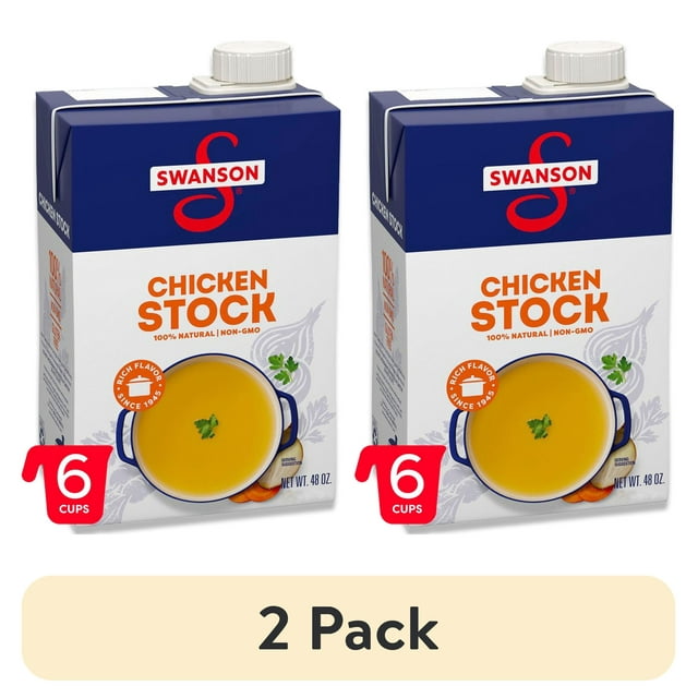 (2 pack) Swanson 100% Natural Chicken Stock, 48 oz Carton