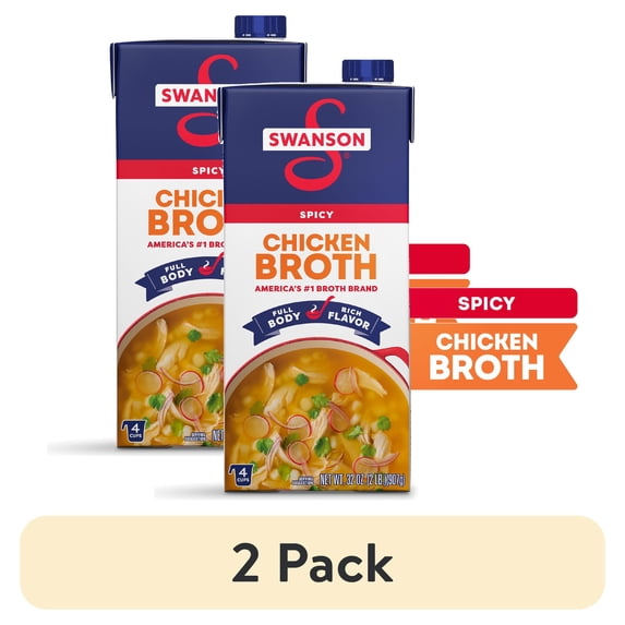 Swanson (2 pack) Swanson 100% Natural Spicy Chicken Broth, 32 oz Carton — product image