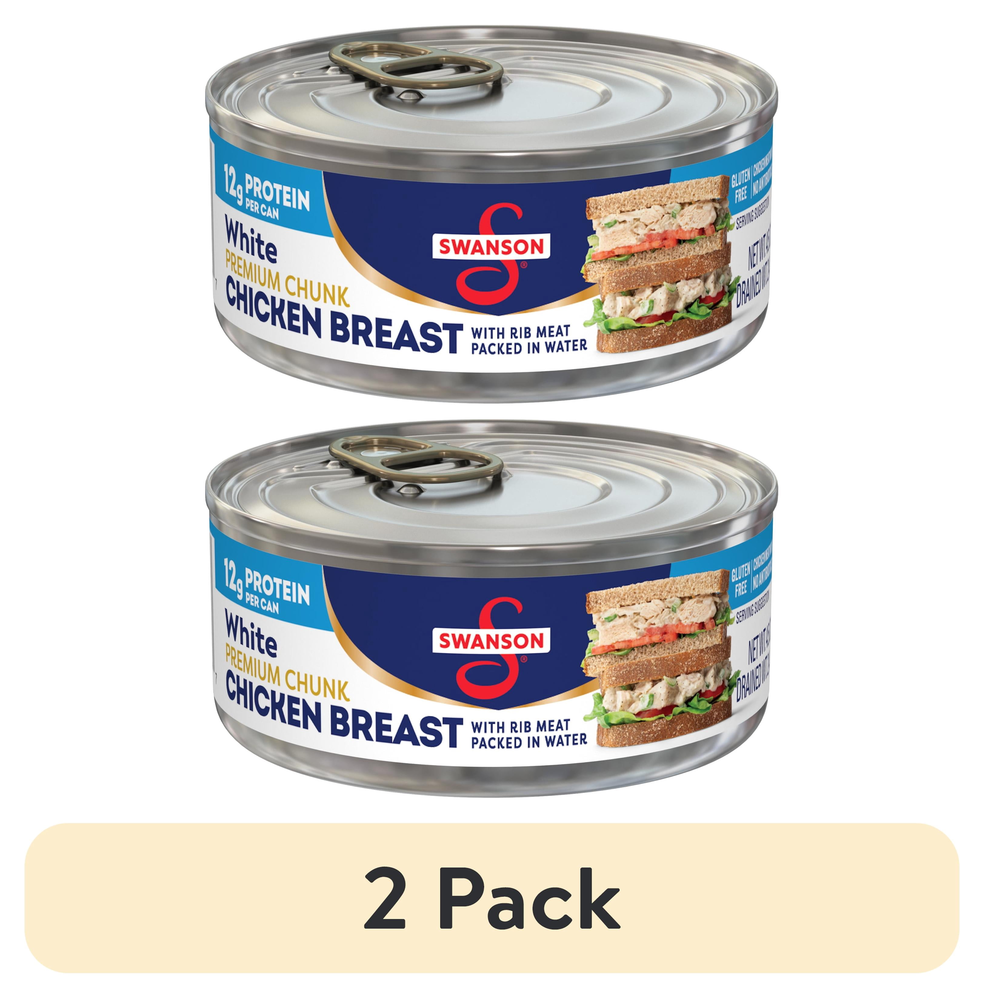 (2 pack) Swanson White Premium Chunk Canned Chicken Breast in Water, 4.5 oz Can