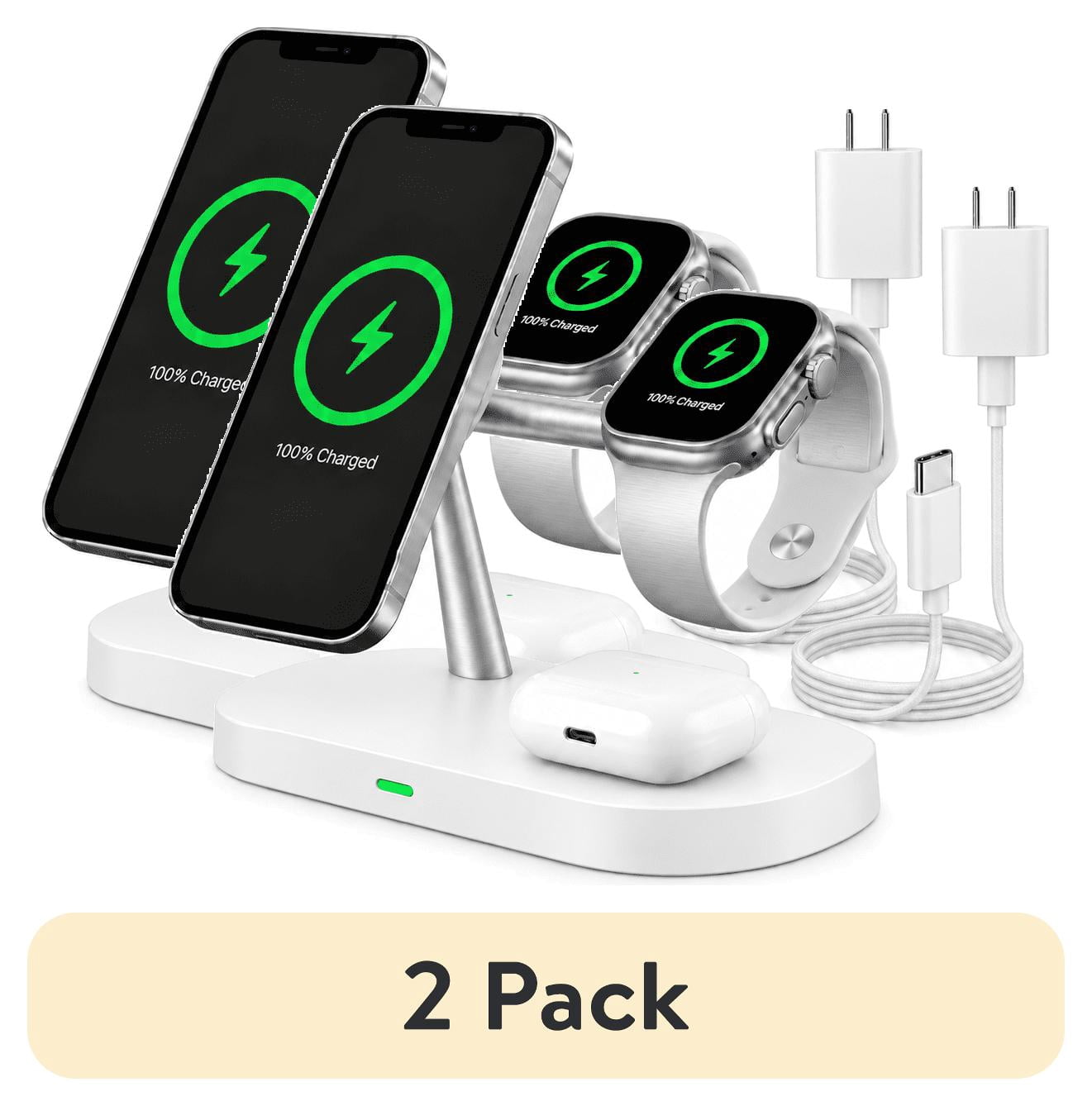 (2 pack) Swayvoo 3-in-1 Wireless Charging Station, Up to 15W Fast ...