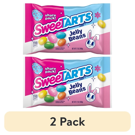 (2 pack) SweeTARTS Jelly Beans, Springtime Easter Candy Bag, 12 oz