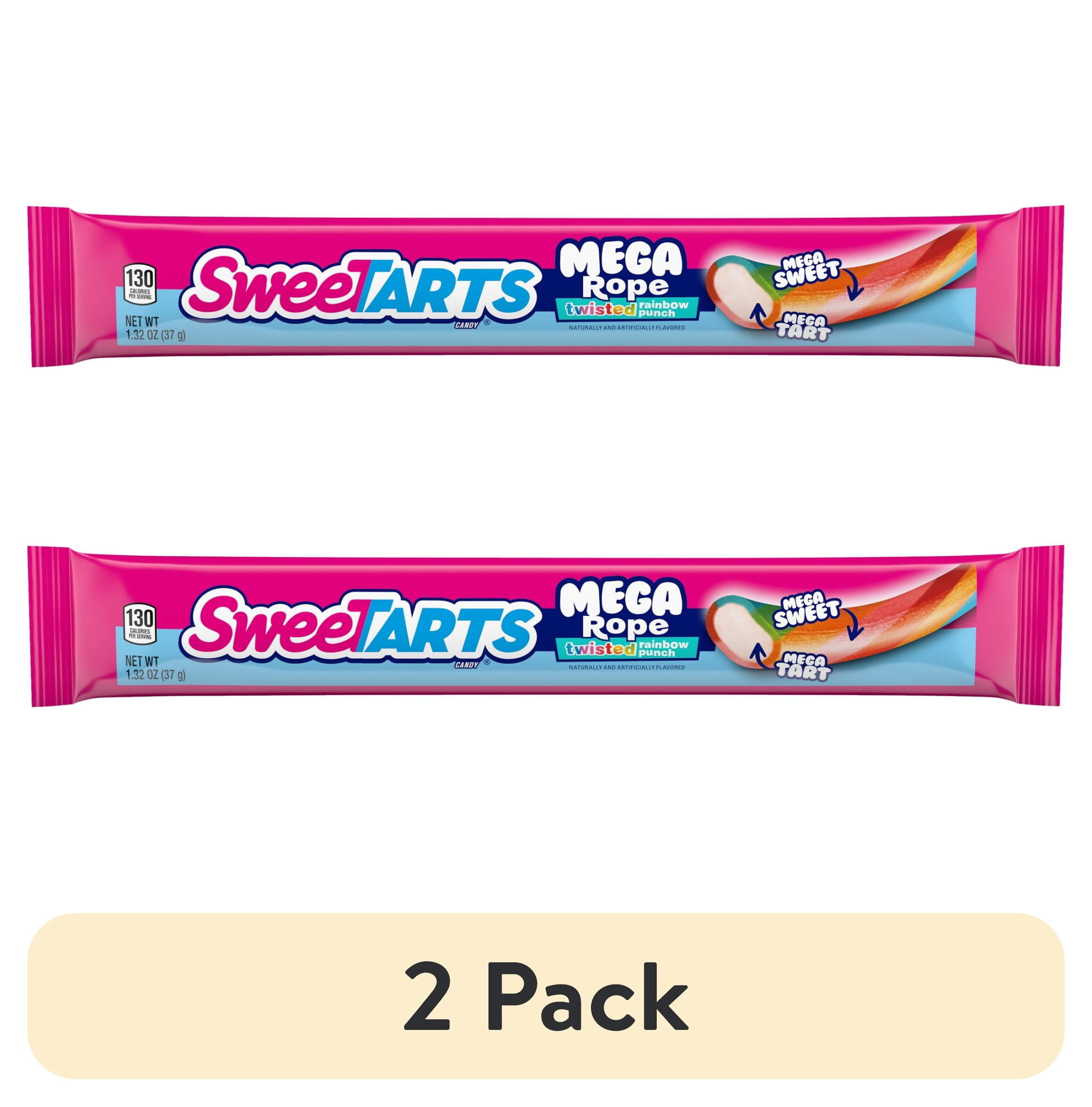 Ruby Ropes Sweets (2 pack) SweeTARTS Mega Filled Ropes Candy, Twisted Rainbow Punch ...