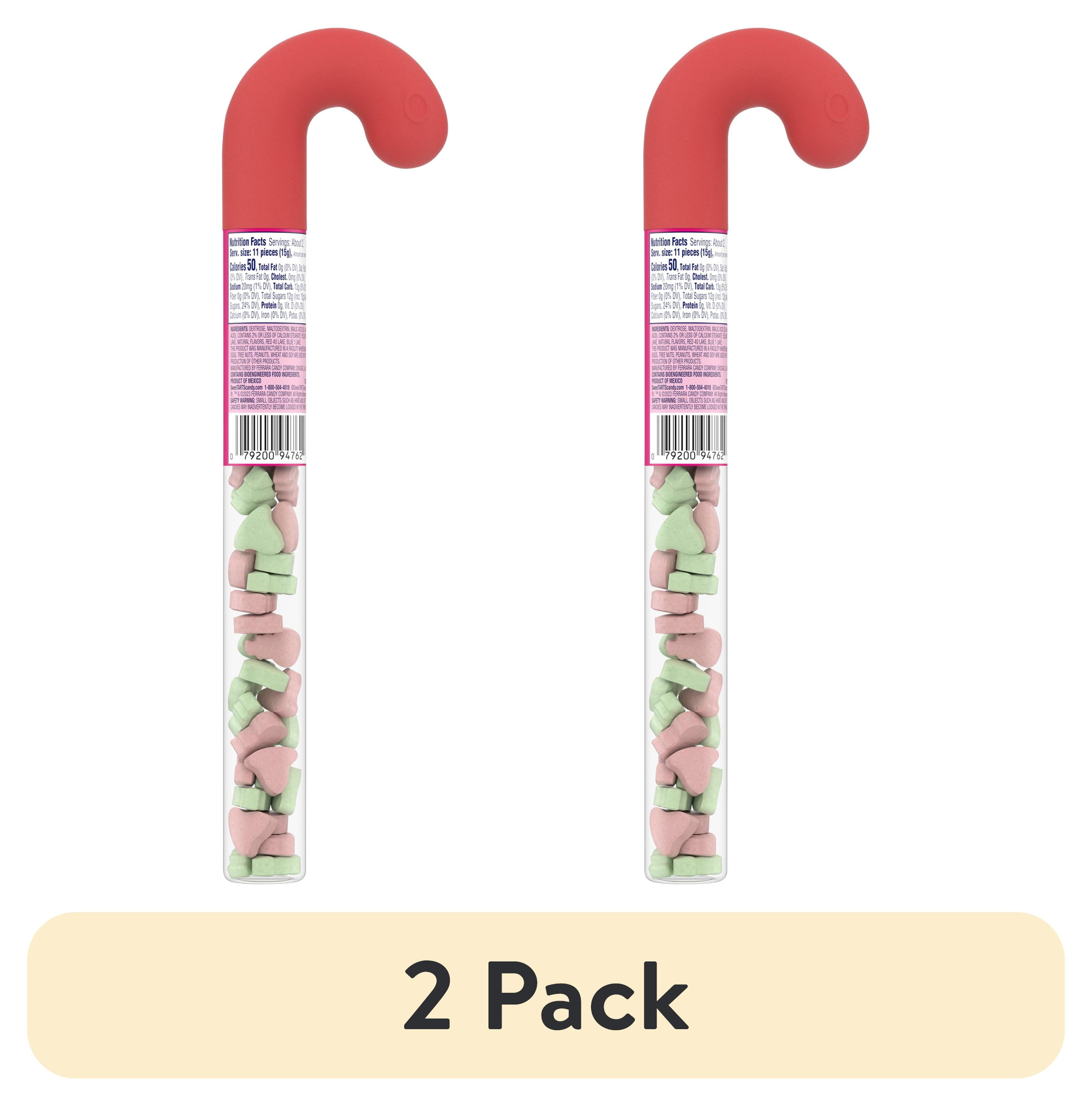 (2 pack) SweeTARTS Merry Mix, Holiday Cane Tube, Stocking Stuffer, 1.2 oz