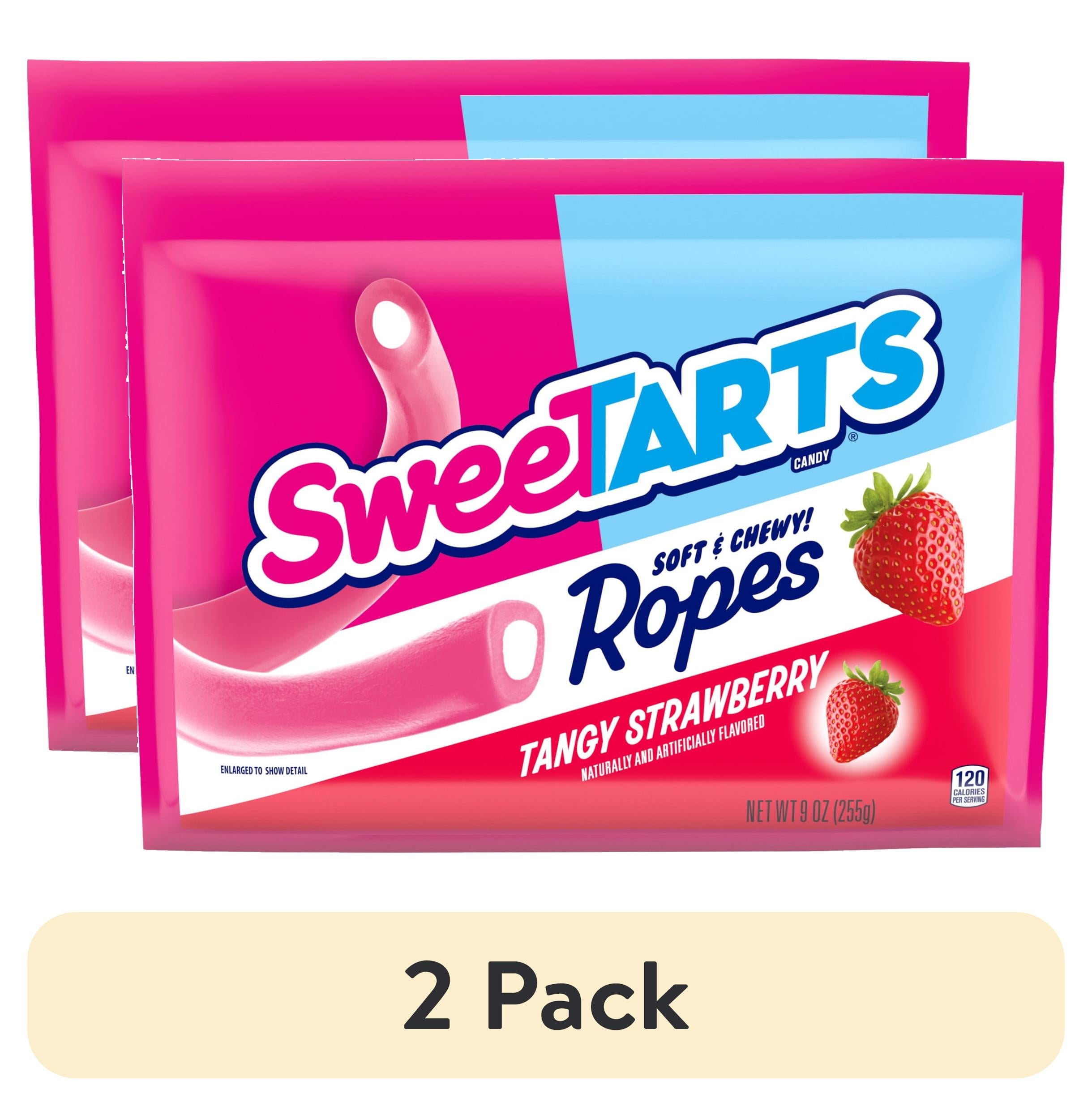 (2 pack) SweeTARTS Soft & Chewy Ropes Candy, Tangy Strawberry Flavor, 9 ...