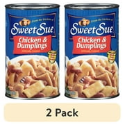 (2 pack) Sweet Sue Chicken and Dumplings, 14g Protein Per Serving, Made from Scratch Recipe, Heat and Serve Meal, Shelf Stable Can, 48 oz