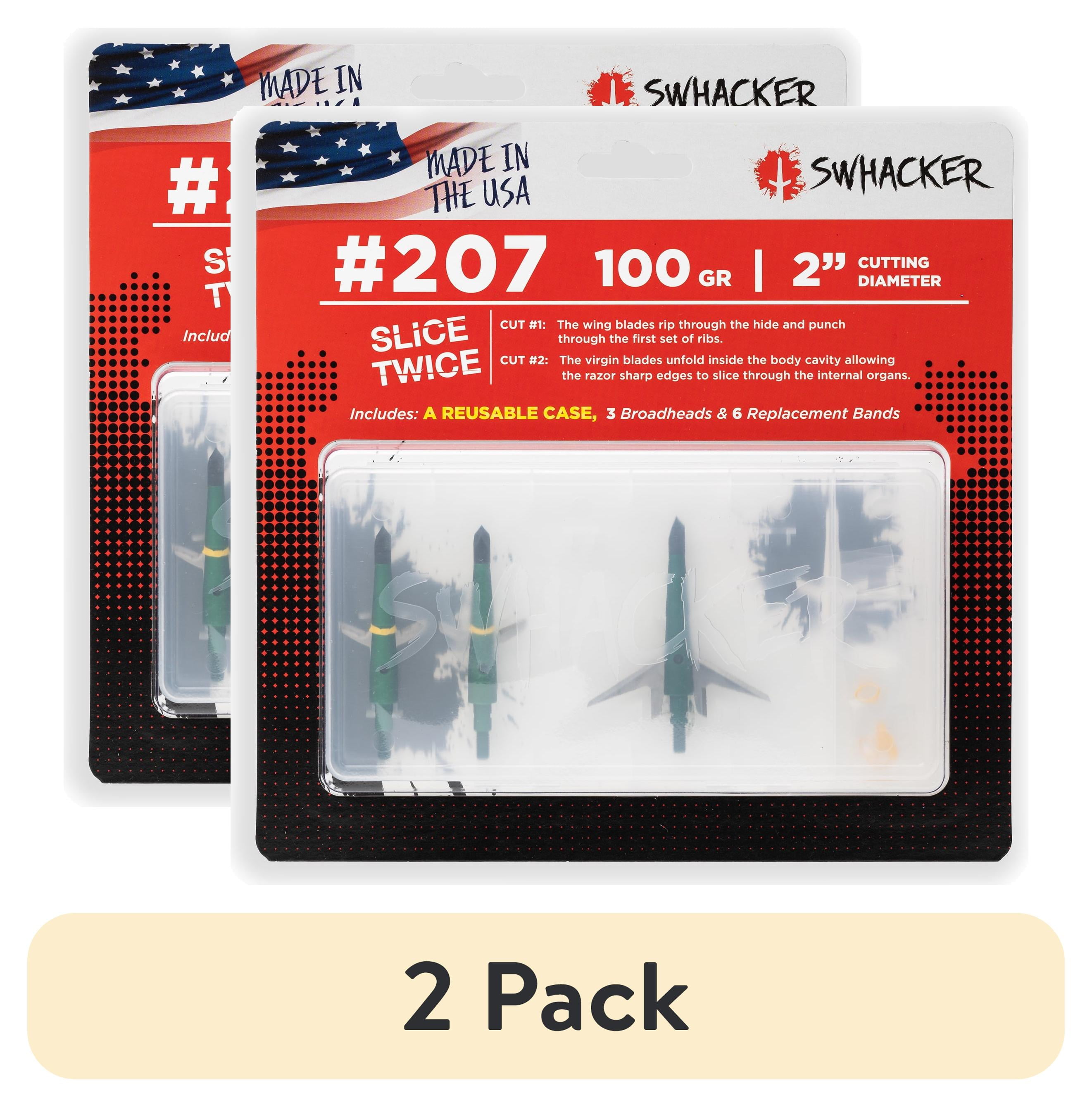 (2 pack) Swhacker #207 100 grain 2-inch Cut 2-Blade Broadheads (3 Pack)