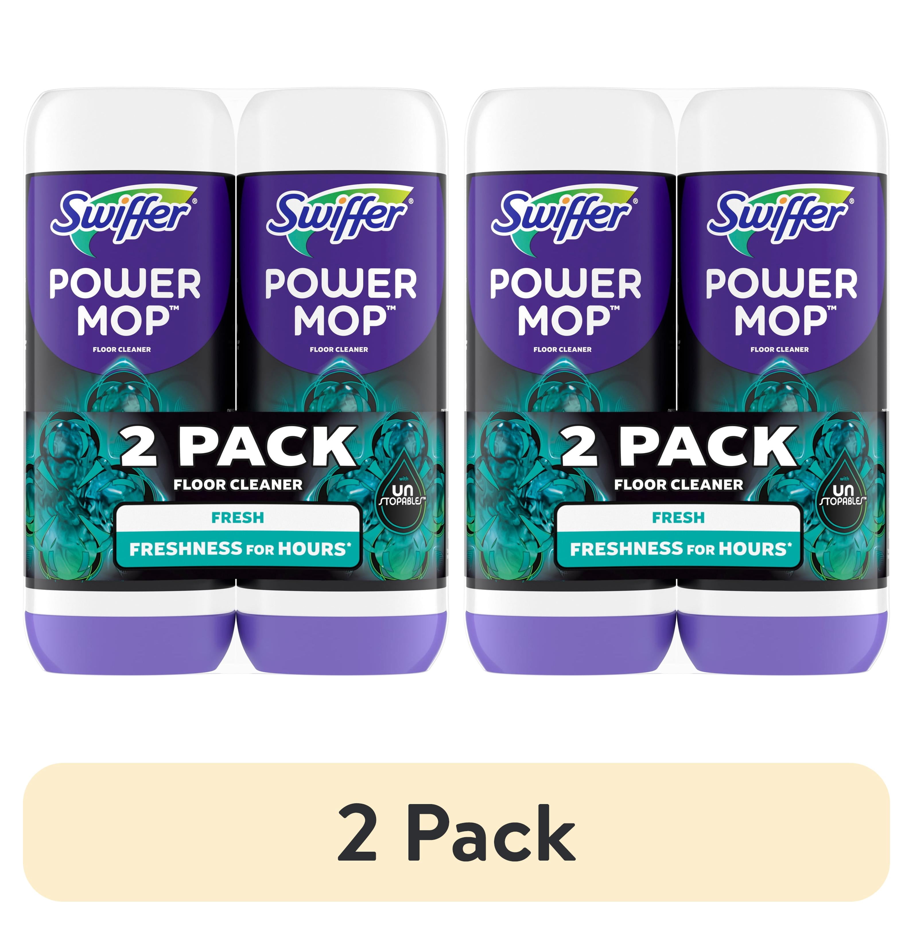 (2 pack) Swiffer PowerMop Solution with Unstopables Fresh Scent, Double Pack