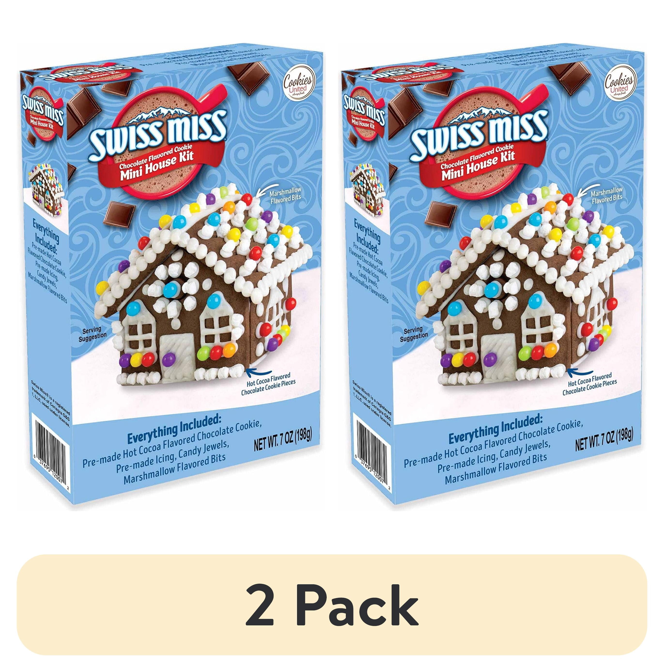 (2 pack) Swiss Miss Chocolate Flavored Build It Yourself Cookie Mini House Kit, 7 oz, Contains Wheat, Eggs, Soy, Milk