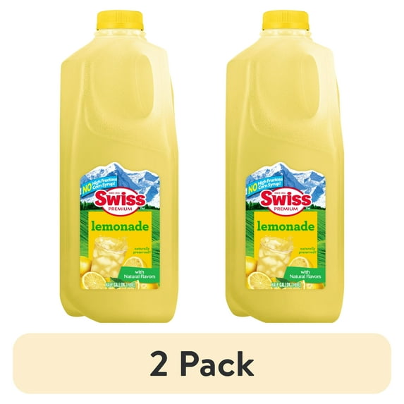 (2 pack) Swiss Premium Lemonade Drink with Natural Flavors - Half Gallon Plastic Jug