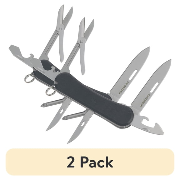 Swiss Tech Helfen 12-in-1 Multi Tool Knife, with a Stainless Steel Drop Point Blade and G10 Handle